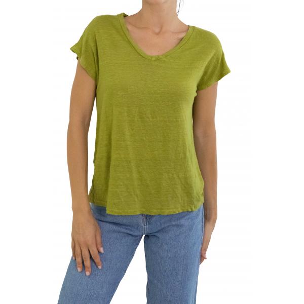 Maglia in lino con scollo a V
